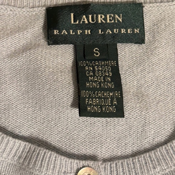Ralph Lauren 100% Cashmere Light Blue Button Cardigan Small - Picture 4 of 5